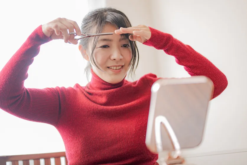 curtain bangs schneiden