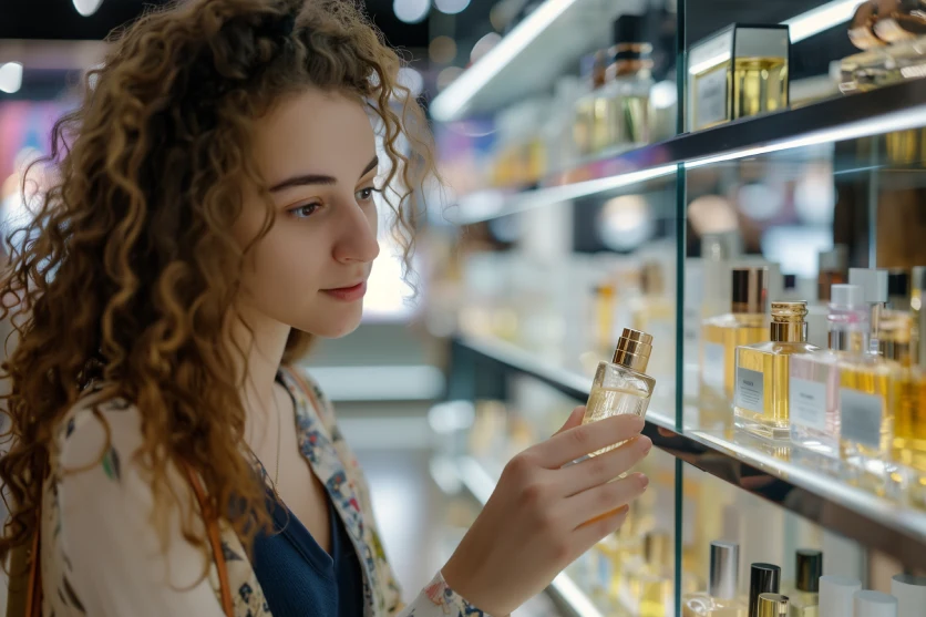Kobieta wybierająca perfumy
