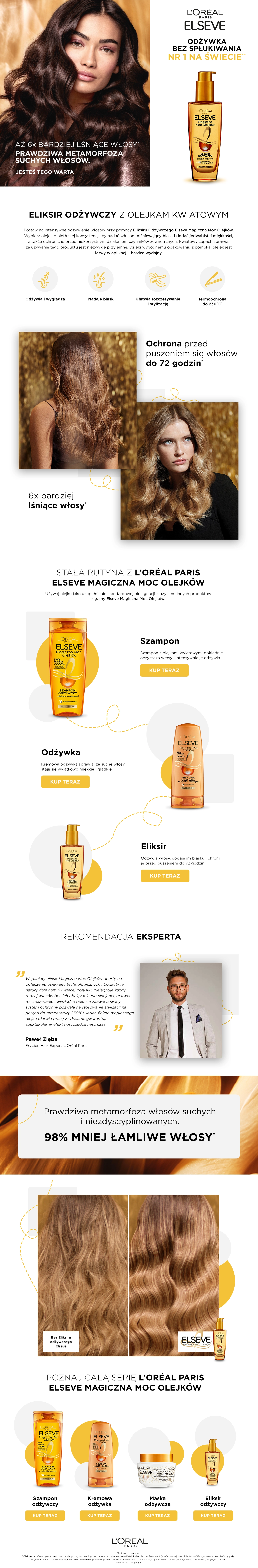 Eliksir do suchych włosów L'oréal Paris Elseve Magiczna Moc Olejków