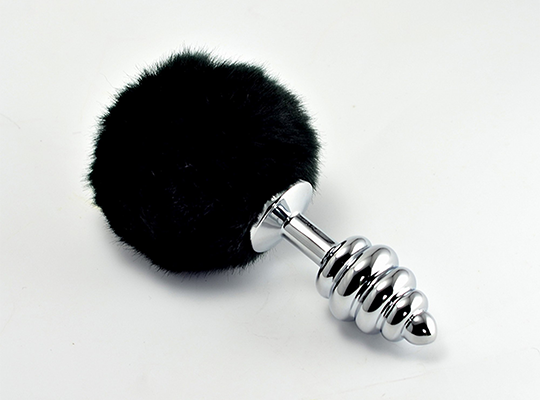 Spiral Pompon Metal Plug Pink korek analny