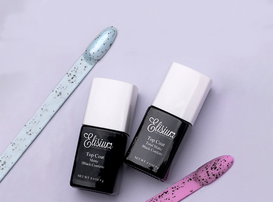 Elisium Top Coat Total Matte Black Confetti 