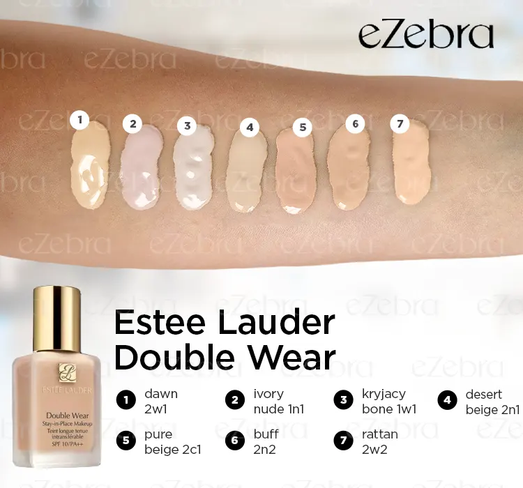 podkład estee lauder double wear ivory nude 1n1 odcienie kolory swatches