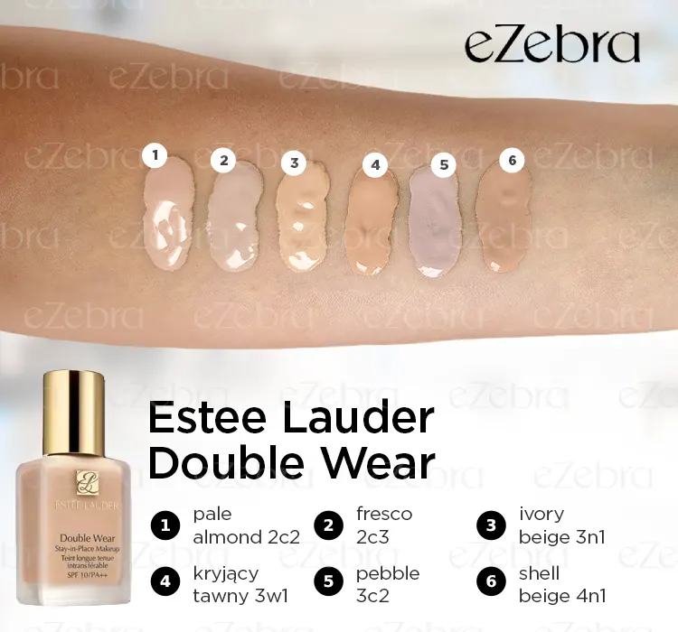 podkład estee lauder double wear pebble 3c2 odcienie kolory swatches