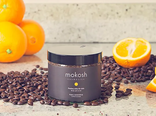 Mokosh peeling solny do ciała kawa z pomarańczą
