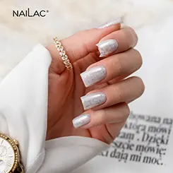 NaiLac Glammy Base milchige Kautschuk-Basis Milk And Silver