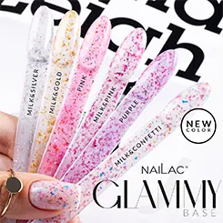 NaiLac Glammy Base Kautschuk-Basis mit Partikeln