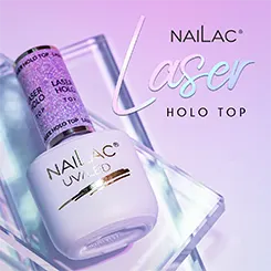 NaiLac Laser Holo Top no wipe nawierzchniowy lakier hybrydowy