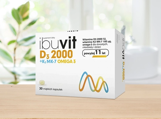 Ibuvit D3 2000+K2 MK-7 Omega-3 suplement diety dla dzieci i dorosłych 