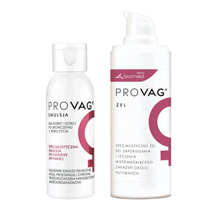 ProVag specjalistyczna emulsja do higieny intymnej 40 ml + specjalistyczny żel do zapobiegania i leczenia wspomagającego zakażeń okolic intymnych 30 g