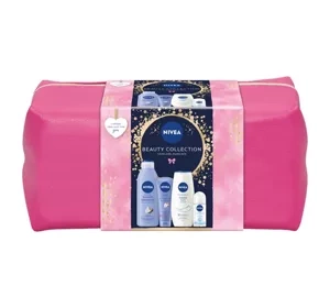 NIVEA zestaw antyperspirant roll-on 50 ml + żel 250 ml + mleczko do ciała 250 ml + krem do rąk 100 ml + kosmetyczka