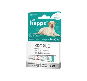 Happs krople na pchły i kleszcze dla dużych psów 4 x 1 ml