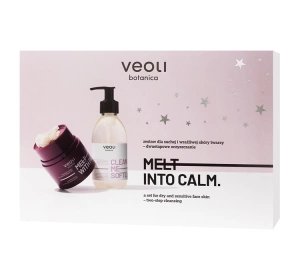 Veoli Botanica Melt Into Calm zestaw prezentowy do dwuetapowego oczyszczania twarzy masełko do demakijażu Melt With Passion 40 g + żel do mycia twarzy Cleaning Me Softly 190 ml