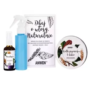 Anwen Dbaj o Włosy Naturalnie zestaw do włosów wysokoporowatych maska 200 ml + olej 50 ml