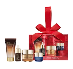 Estée Lauder Unwrap Your Glow Revitalizing Supreme+ Skincare Starter Set zestaw żel do demakijażu 30 ml + krem pod oczy 5 ml + serum 7 ml + krem na dzień 15 ml + krem na noc 7 ml