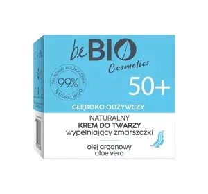 Bebio naturalny głęboko odżywczy krem do twarzy wypełniający zmarszczki na dzień i na noc 50+ 50 ml