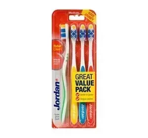 Jordan Total Clean 4-Pack szczoteczki do zębów Medium