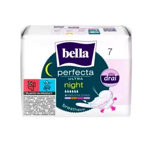 Bella Perfecta Ultra Night Green podpaski higieniczne ze skrzydełkami 7 sztuk