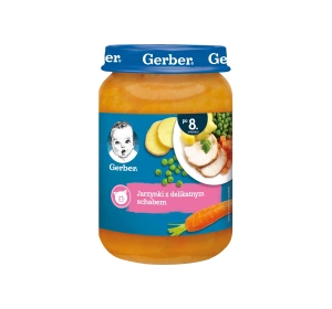 Gerber obiadek po 8 miesiącu Jarzynki z delikatnym schabem 190g