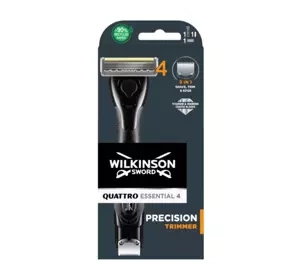 Wilkinson Sword Quattro Essential 4 maszynka do golenia dla mężczyzn z trymerem rączka + 1 wkład
