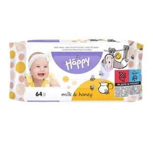Bella Baby Happy nasączone chusteczki dla dzieci Mleko&Miód 64 sztuk