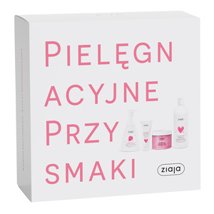 Ziaja Marshmallow Pielęgnacyjne Przysmaki zestaw prezentowy peeling cukrowy 300 ml + żel pod prysznic 500 ml + pianka myjąca do ciała i dłoni 250 ml + krem do rąk 50 ml
