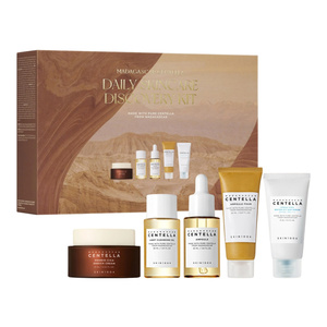 SKIN1004 Madagascar Centella Daily Skincare Discovery Kit zestaw kosmetyków do pielęgnacji pianka 20 ml + olejek 30 ml + ampułka 30 ml + krem 15 ml + krem przeciwsłoneczny 15 ml