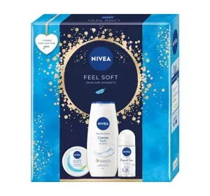 NIVEA Feel Soft zestaw kosmetyków żel pod prysznic + antyperspirant roll-on + krem do ciała