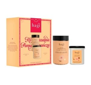 Hagi Korzenna Pomarańcza świąteczny zestaw prezentowy sól do kąpieli 480 g + świeca sojowa 215 ml