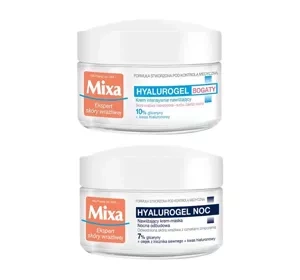 Mixa Hyalurogel bogaty krem intensywnie nawilżający 50 ml + krem-maska na noc 50 ml