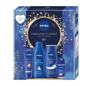 NIVEA Timeless Classic zestaw krem do rąk + mleczko do ciała + żel pod prysznic + antyperspirant roll-on