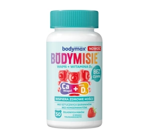 Bodymax Bodymisie Wapń + Witamina D3 suplement diety dla dzieci Truskawka 50 żelek