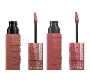 Maybelline Superstay Vinyl Ink zestaw winylowych pomadek do ust 120 Punchy 4,2 ml + 35 Cheeky 4,2 ml