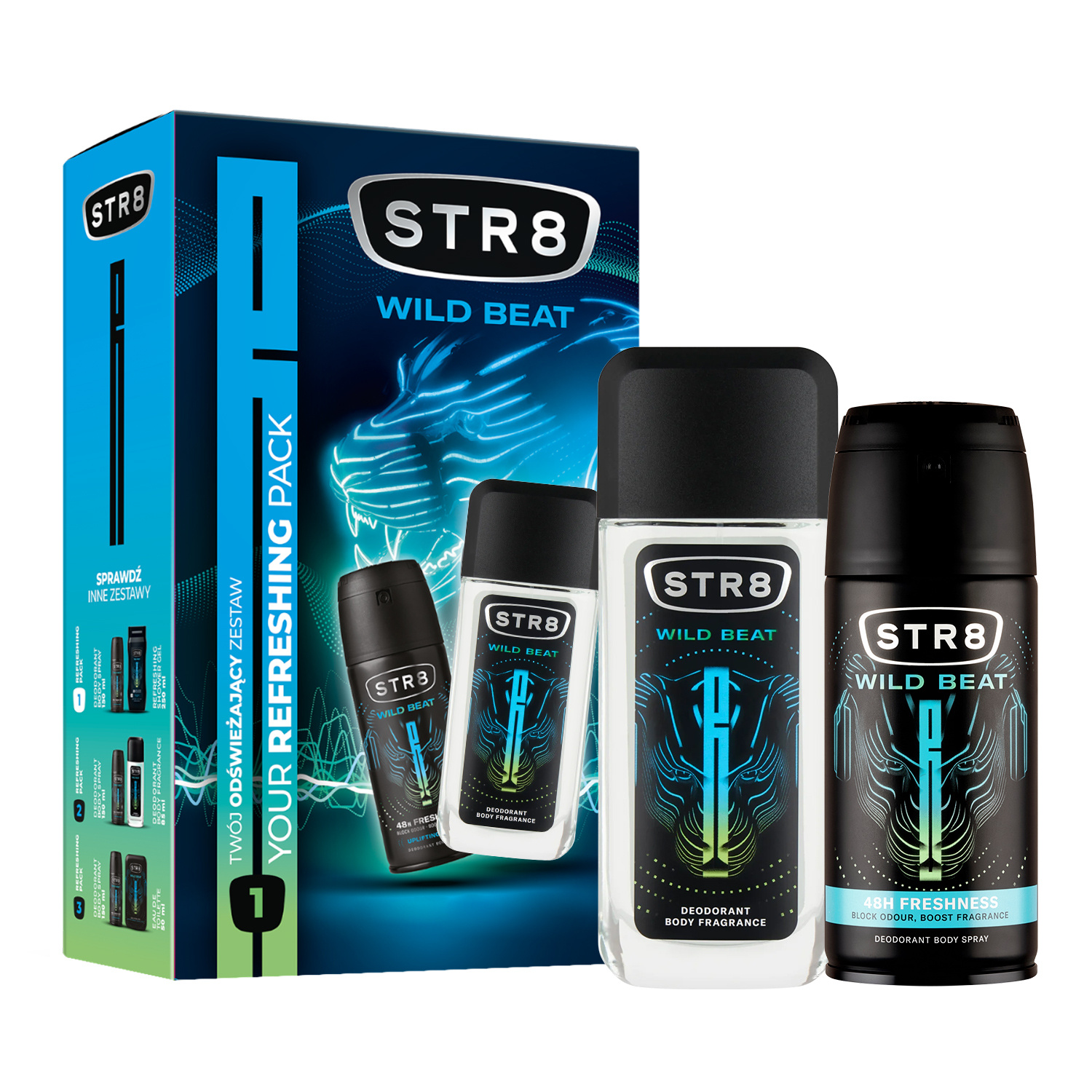 str8 wild beat spray do ciała 85 ml   zestaw  