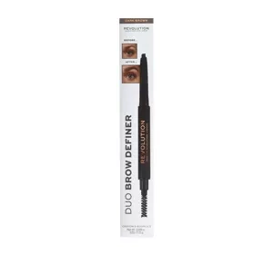 Makeup Revolution Duo Brow Definer wykręcana kredka do brwi Dark Brown 0,25g