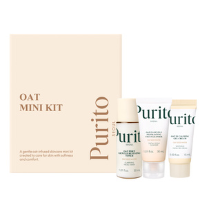 Purito Seoul Oat Mini Kit zestaw kosmetyków do pielęgnacji żel-peeling złuszczający 30 ml + tonik 30 ml + krem 15 ml