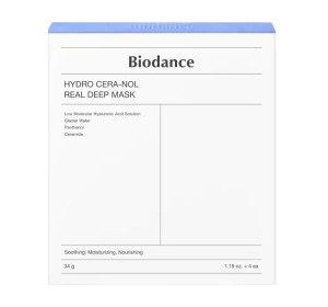 Biodance Hydro Cera-Nol Real Deep Mask nawilżająco-kojąca maseczka w płachcie 4 x 34 g