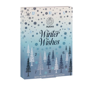 Aurora Winter Wishes Advent Calendar kalendarz adwentowy musujące kule do kąpieli 12 x 30 g