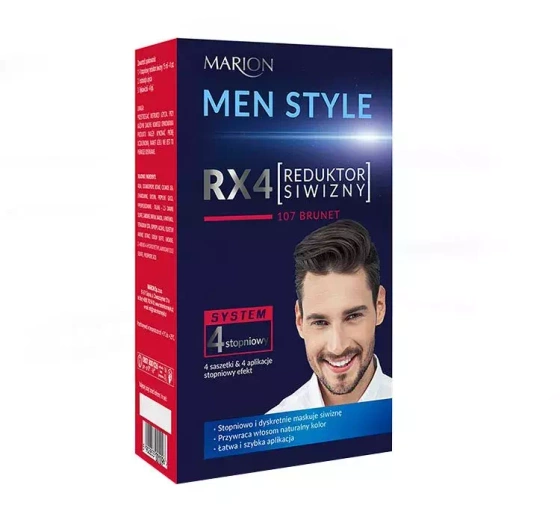 Marion Men Style RX4 reduktor siwizny 107 Brunet 4 x 15 ml