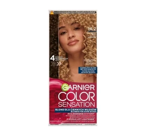 Garnier Color Sensation rozjaśniająca farba dla ciemnobrązowych włosów HL2 Karmelowy Blond