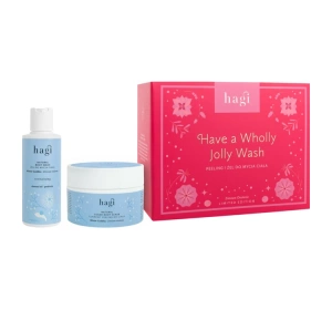 Hagi Have a Wholly Jolly Wash Zimowe Otulenie świąteczny zestaw prezentowy peeling cukrowy 200 ml + żel do mycia ciała 150 ml