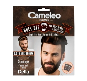 Delia Cosmetics Cameleo Men Grey Off farba do włosów i brody 3.0 Dark Brown 2 x 15 ml