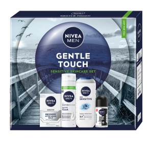 NIVEA MEN Gentle Touch świąteczny zestaw kosmetyków dla mężczyzn żel pod prysznic + pianka do golenia + balsam po goleniu + antyperspirant