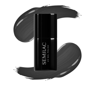 Semilac Black & White lakier hybrydowy 108 Metallic Black 7 ml