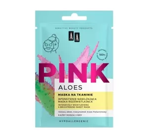 AA Pink Aloes intensywnie nawilżająca maska rozświetlająca na tkaninie 1 sztuka