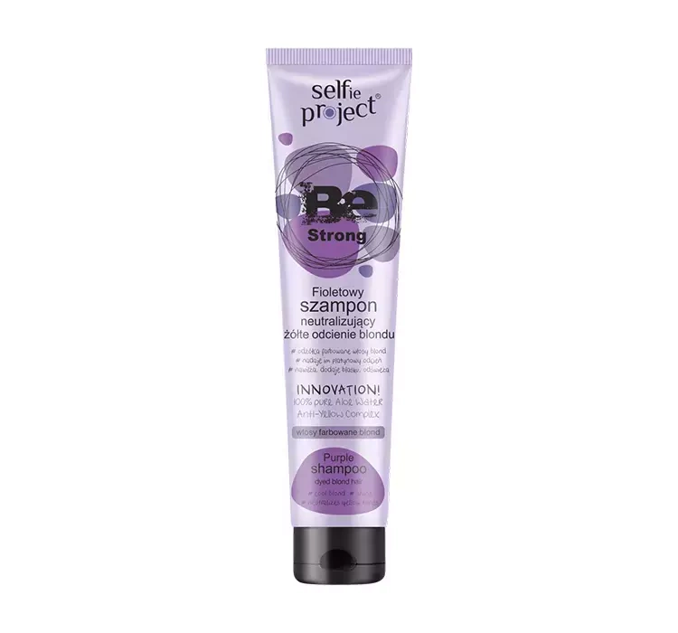 SELFIE PROJECT BE STRONG FIOLETOWY SZAMPON DO WŁOSÓW NEUTRALIZUJĄCY ŻÓŁTE ODCIENIE BLOND 175ML
