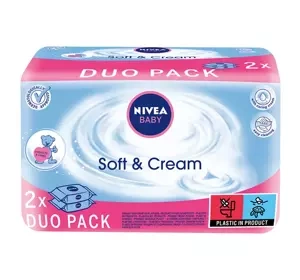 NIVEA BABY Duo Pack Chusteczki Soft Cream 2 x 63 sztuki