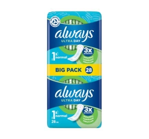 Always Ultra Day podpaski bez skrzydełek 1 Normal 28 sztuk