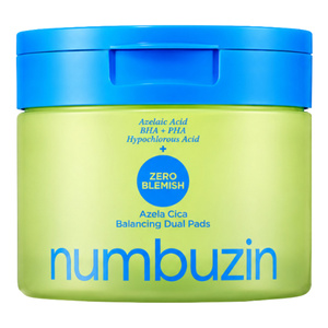 Numbuzin Zero Blemish Balancing Dual Pads oczyszczające płatki do twarzy z kwasem azelainowym 60 sztuk