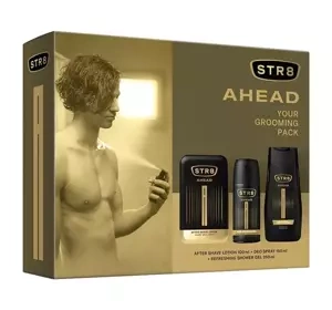 STR8 Ahead woda po goleniu 100 ml + dezodorant spray 150 ml + żel pod prysznic 250 ml