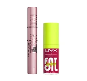 Maybelline Lash Sensational Sky High tusz do rzęs 7,2 ml + NYX Professional Makeup Fat Oil błyszczyk 4,8 ml